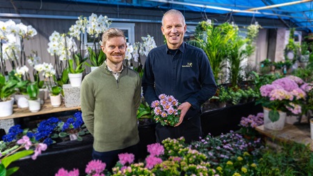 Eier av Drivstua Gartneri Ole Hogstad og kunderådgiver Vegard Haugen